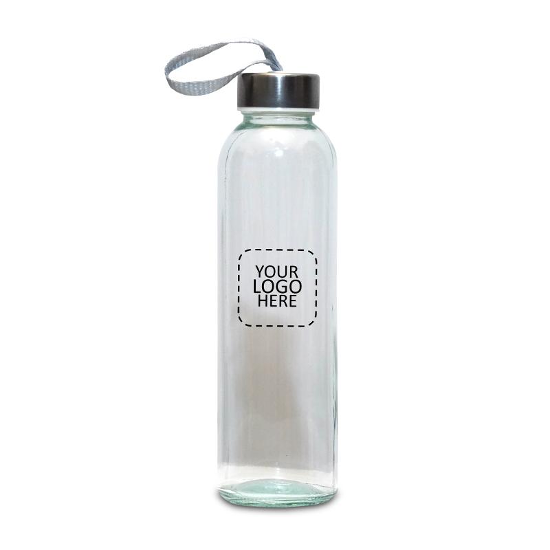 Cristal Water Bottle With Silver Cap with Logo